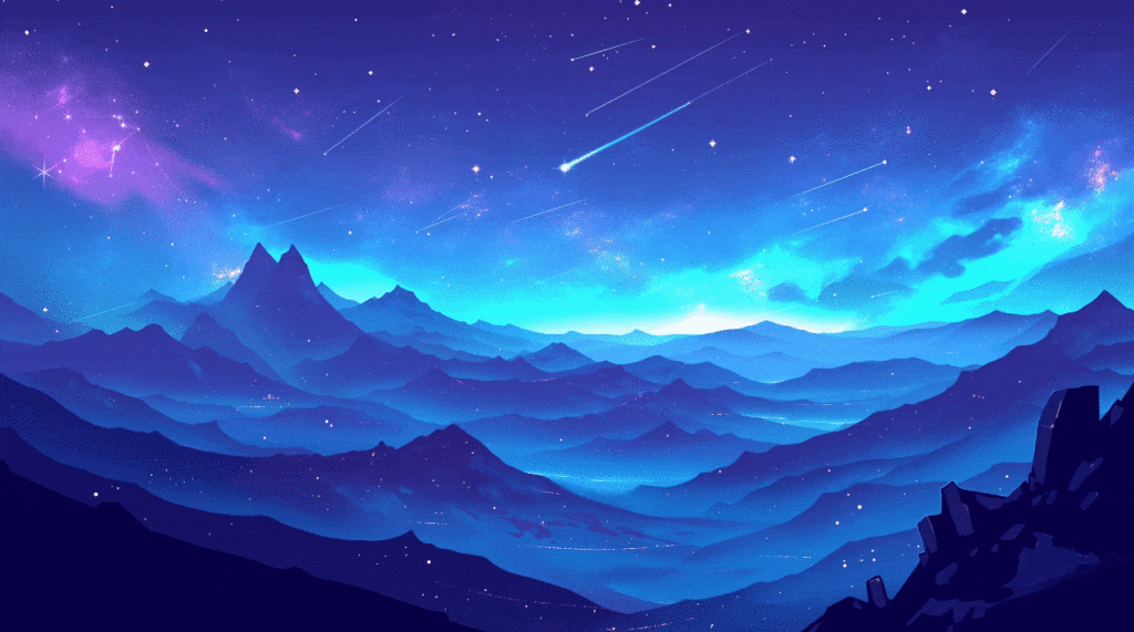 starfall night sky mountains aesthetic gif preview desktop wallpaper